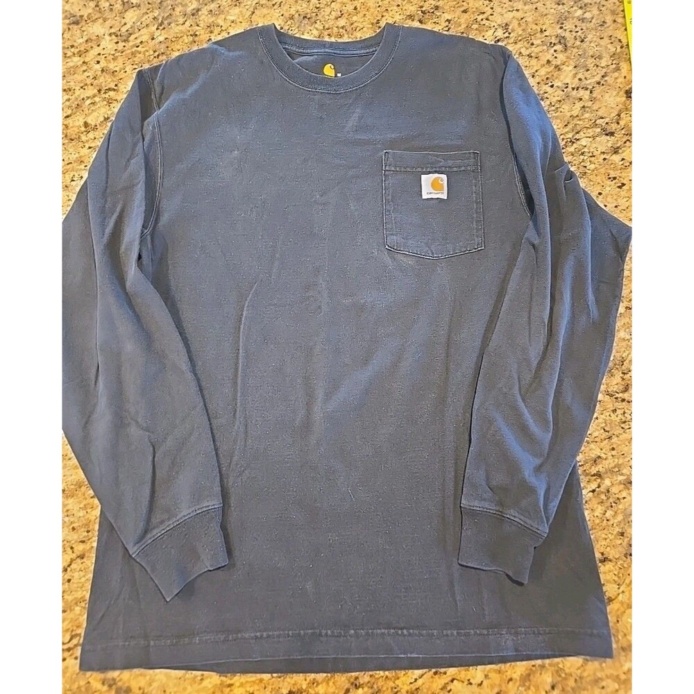 Carhartt Black Pocket Long Sleeve Shirt Men's Medium Original Fit Workwear Tee